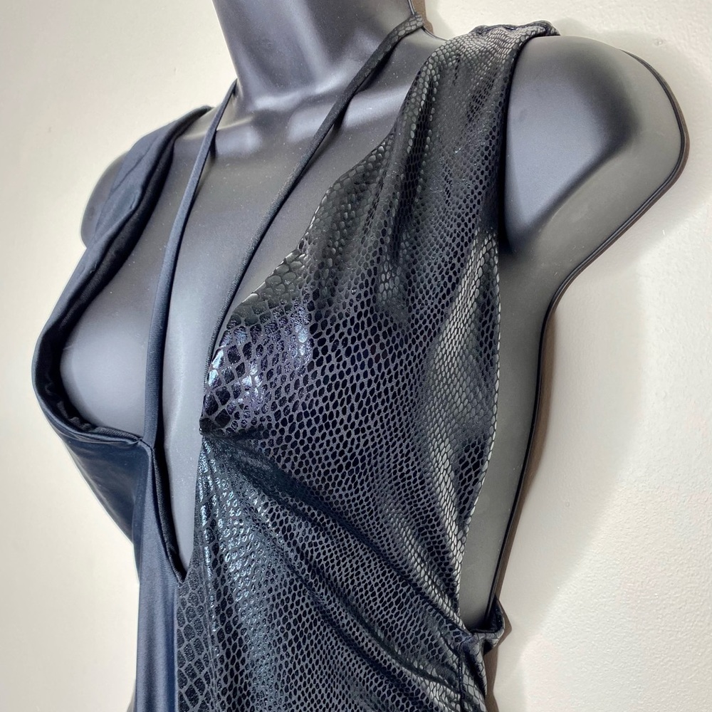 Black Snake Skin One Piece Swimsuit